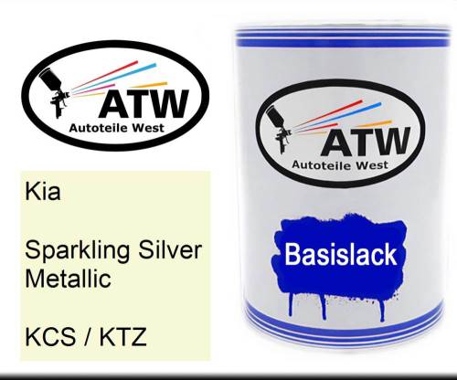 Kia, Sparkling Silver Metallic, KCS / KTZ: 500ml Lackdose, von ATW Autoteile West.